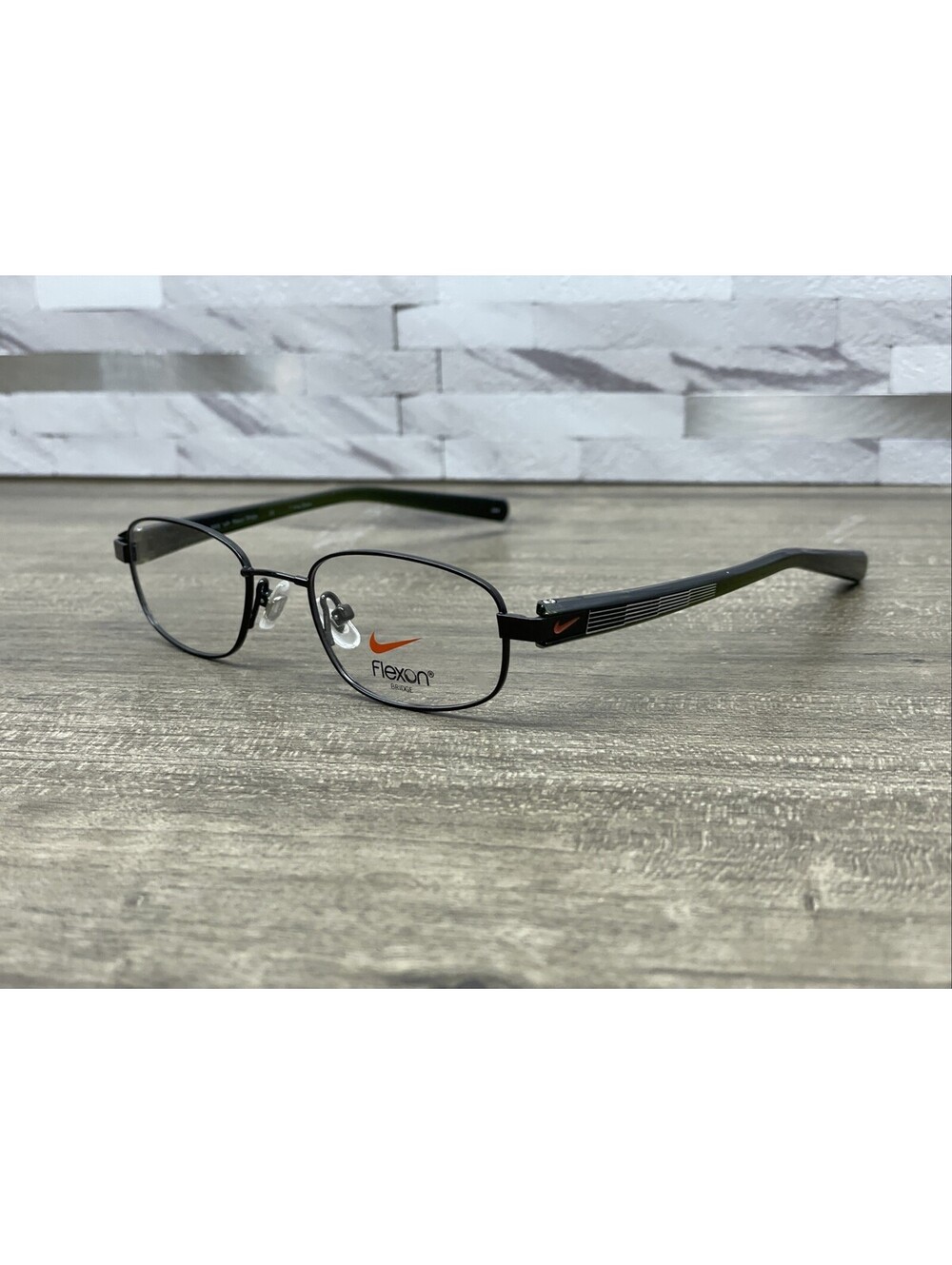 NEW NIKE KIDS 4670 001 BLACK GREEN EYEGLASSES FRAMES ONLY 45/18/130 DEMO LENSES